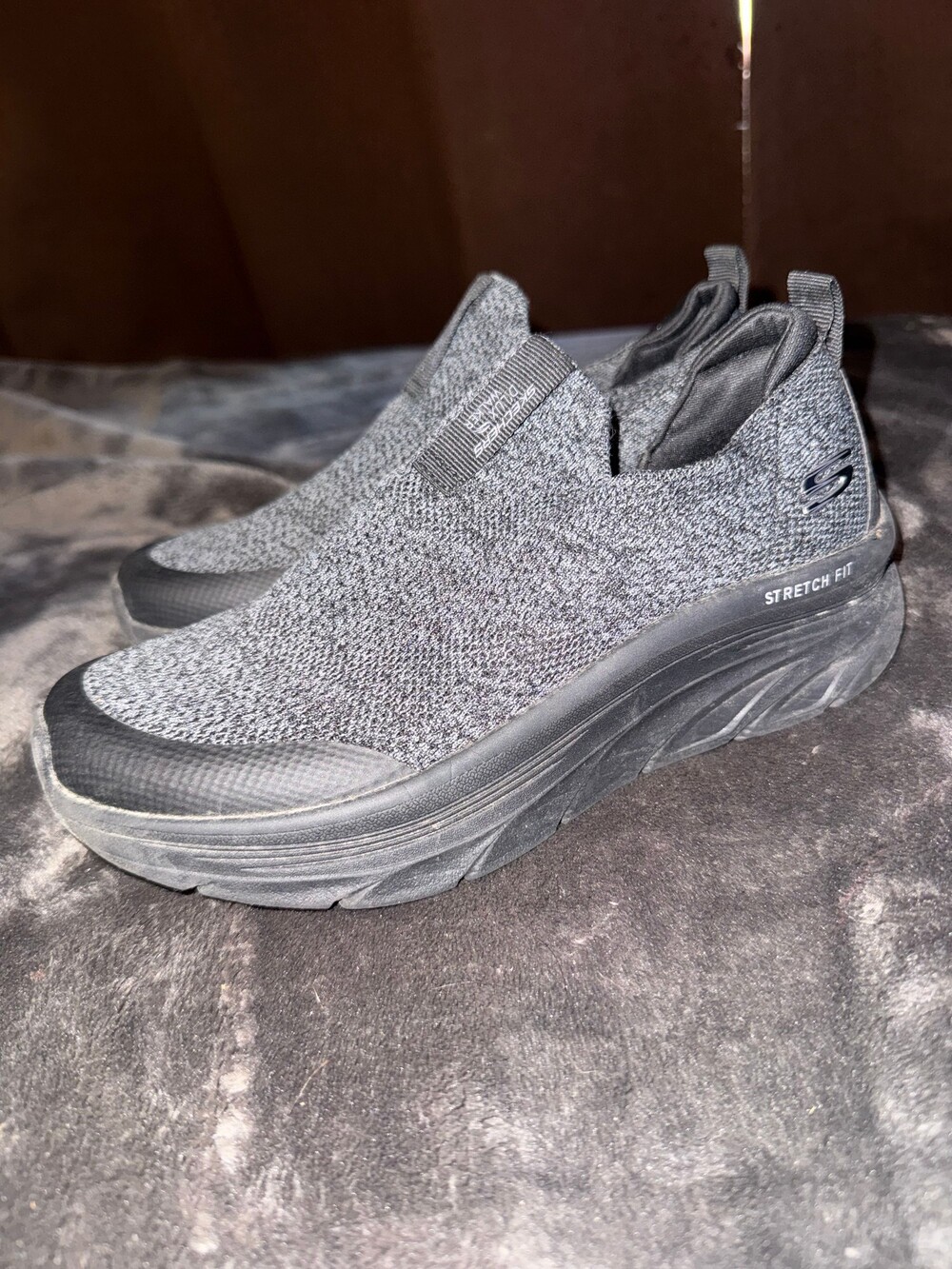 Skechers GO WALK Slip On Shoe Gray Stretch Fit Comfortable Walking